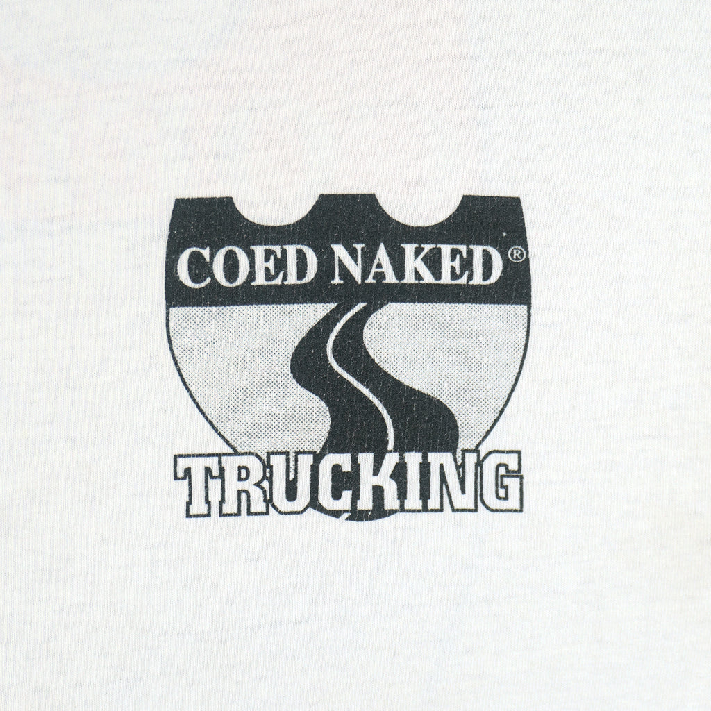 Vintage (H.L.Miller) - Coed Naked Trucking Single Stitch T-Shirt 1990s Large Vintage Retro