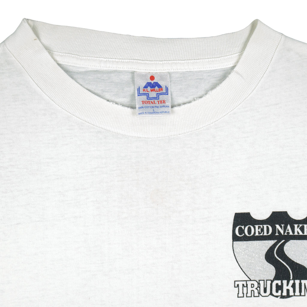 Vintage (H.L.Miller) - Coed Naked Trucking Single Stitch T-Shirt 1990s Large Vintage Retro