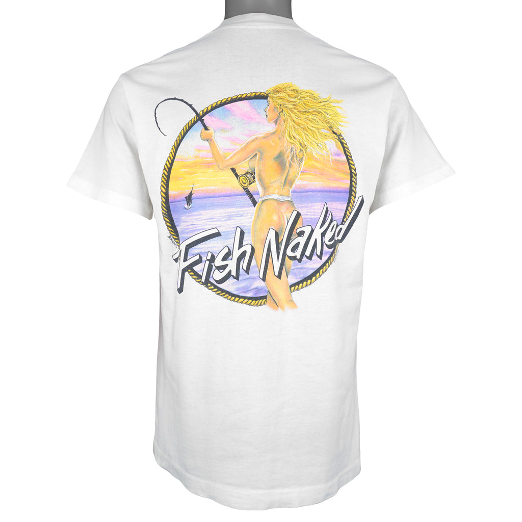 Vintage (Fruit Of The Loom) - Fish Naked Single Stitch T-Shirt 1993 Medium Vintage Retro