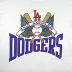 MLB (Logo 7) - Los Angeles Dodgers Single Stitch T-Shirt 1989 Medium Vintage Retro Baseball
