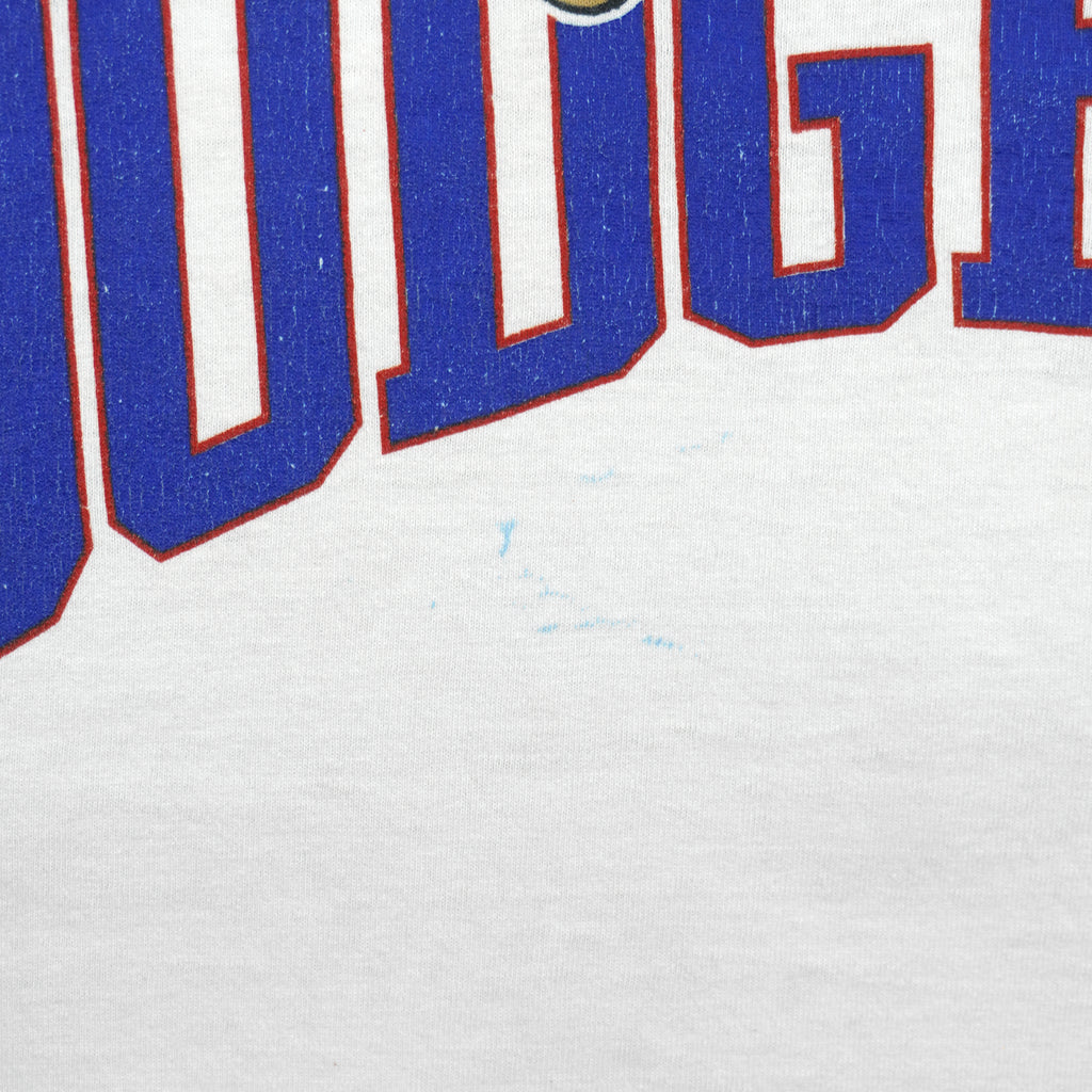 MLB (Logo 7) - Los Angeles Dodgers Single Stitch T-Shirt 1989 Medium Vintage Retro Baseball