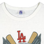 MLB (Logo 7) - Los Angeles Dodgers Single Stitch T-Shirt 1989 Medium Vintage Retro Baseball