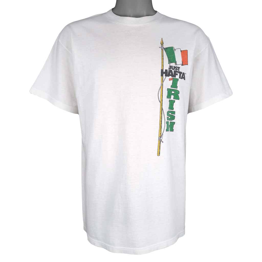 Vintage (Coed Sportswear) - Just Hafta Be Irish Single Stitch T-Shirt 1990s Large Vintage Retro