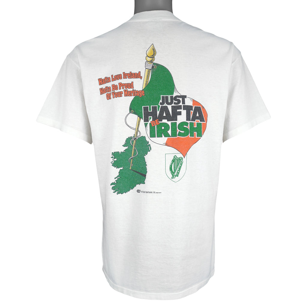 Vintage (Coed Sportswear) - Just Hafta Be Irish Single Stitch T-Shirt 1990s Large Vintage Retro
