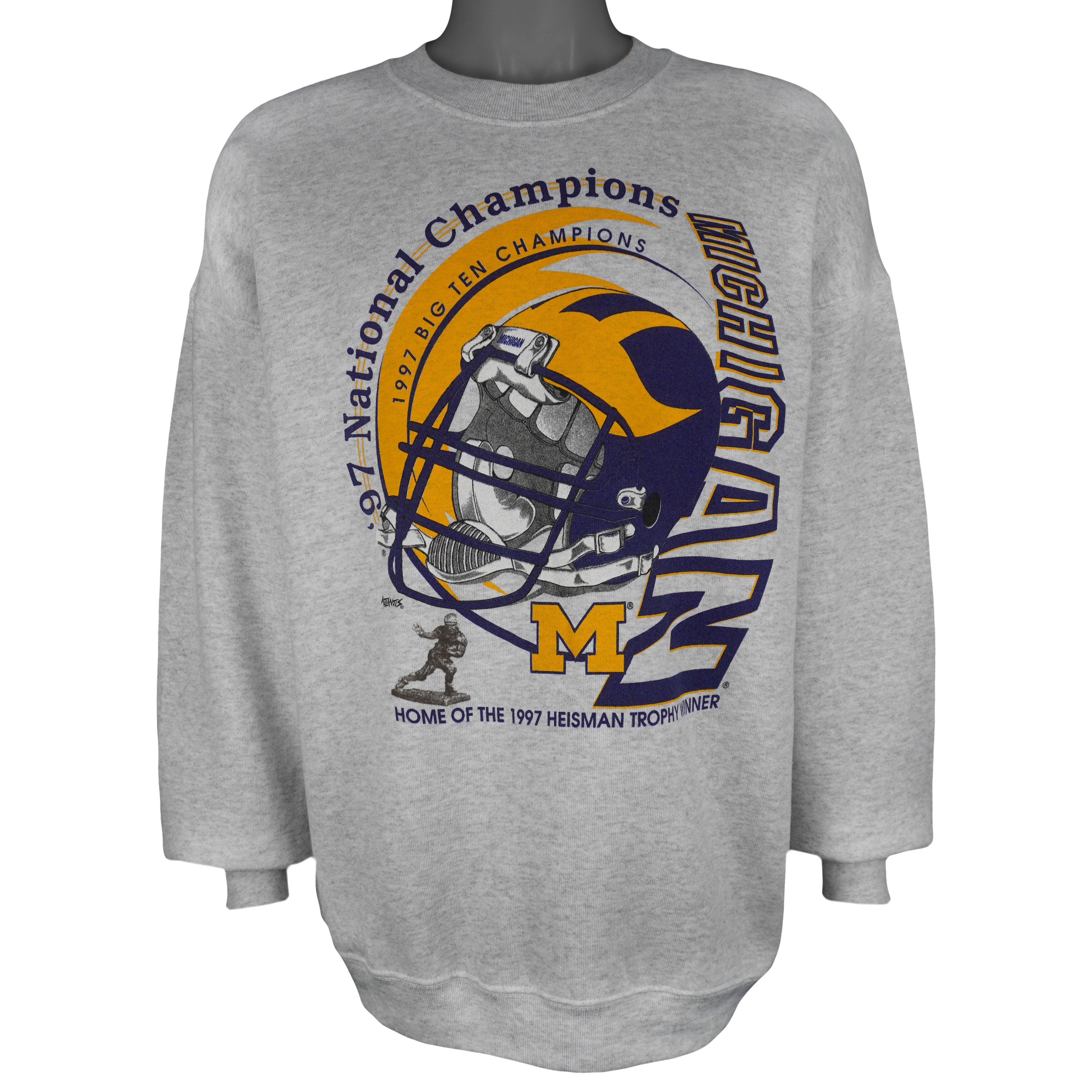 NFL - Michigan Wolverines Big Ten Champions Crew Neck Sweatshirt 1997 X-Large Vintage Retro Football