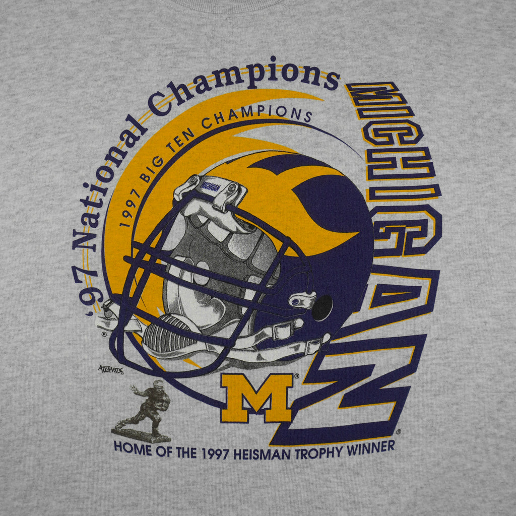 NFL - Michigan Wolverines Big Ten Champions Crew Neck Sweatshirt 1997 X-Large Vintage Retro Football
