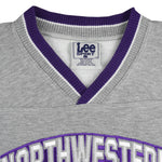 NCAA (Lee) - Northwestern Wildcats V-Neck Sweatshirt 1990s Large Vintage Retro