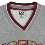 NFL (Lee) - San Francisco 49ers Embroidered V-Neck Sweatshirt 1990s Large Vintage Retro Football