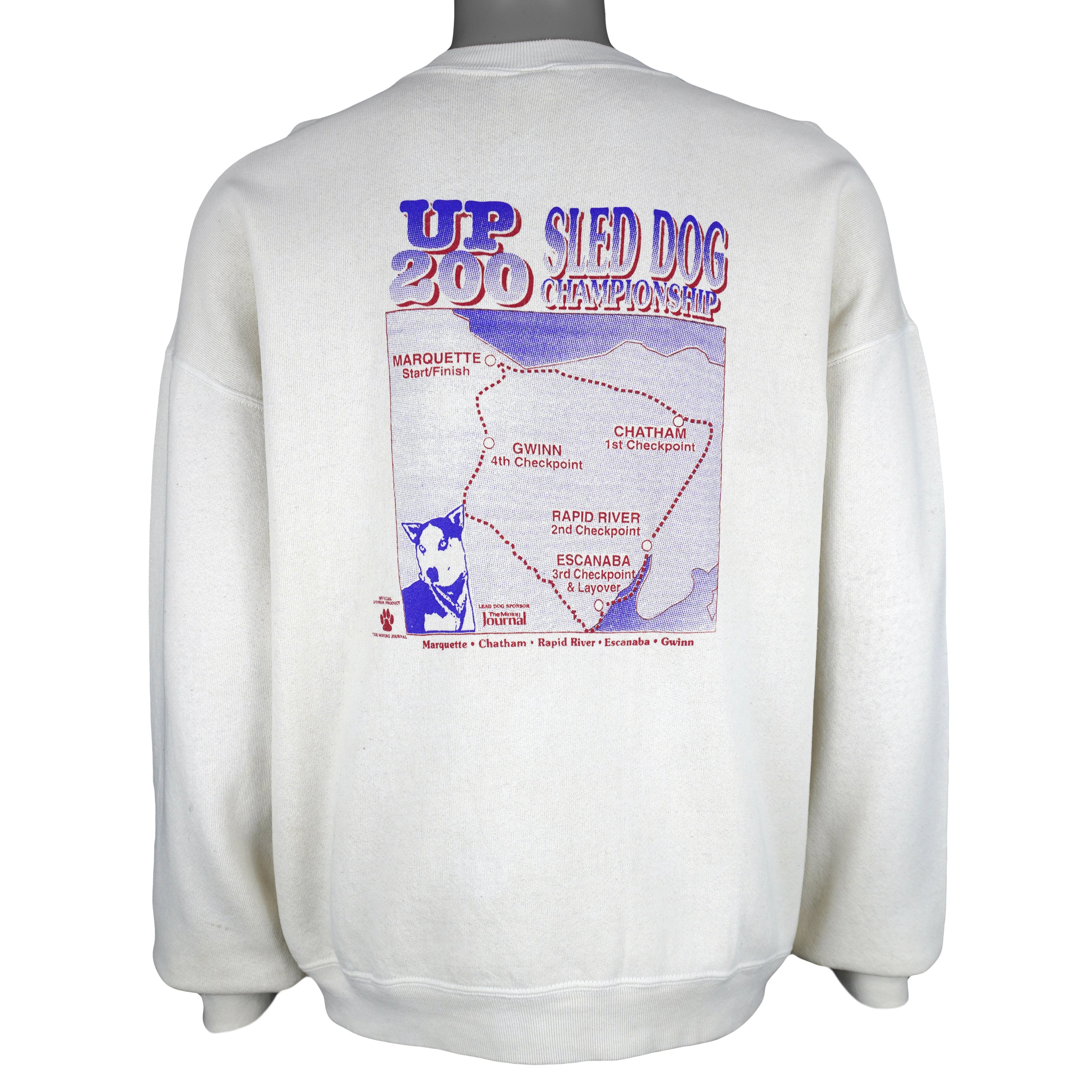 Vintage - U.P. 200 Sled Dog 10th Anniversary Sweatshirt 1999 X-Large Vintage Retro