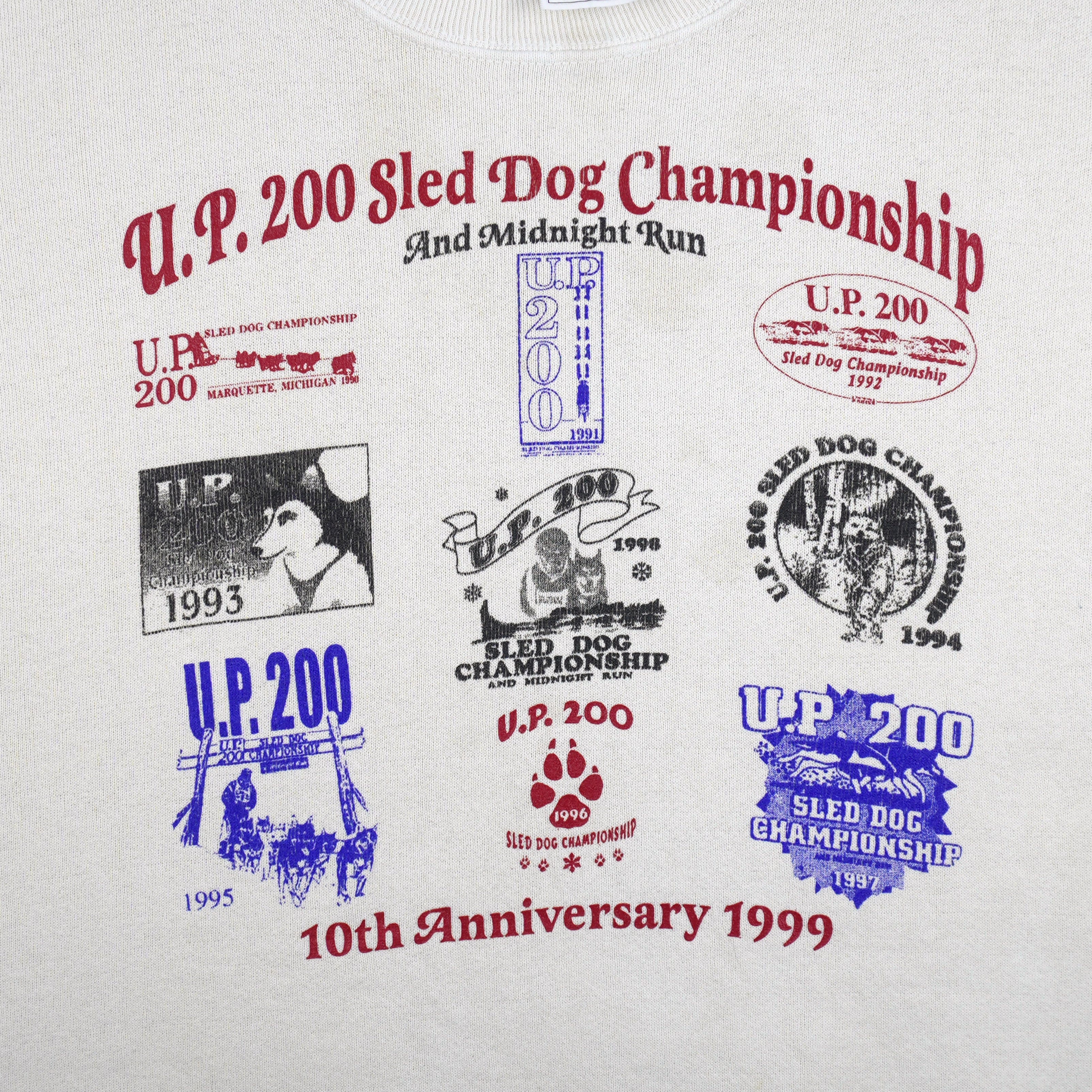Vintage - U.P. 200 Sled Dog 10th Anniversary Sweatshirt 1999 X-Large Vintage Retro
