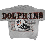 NFL - Miami Dolphins Helmet Crew Neck Sweatshirt 1990s X-Large Vintage Retro Football