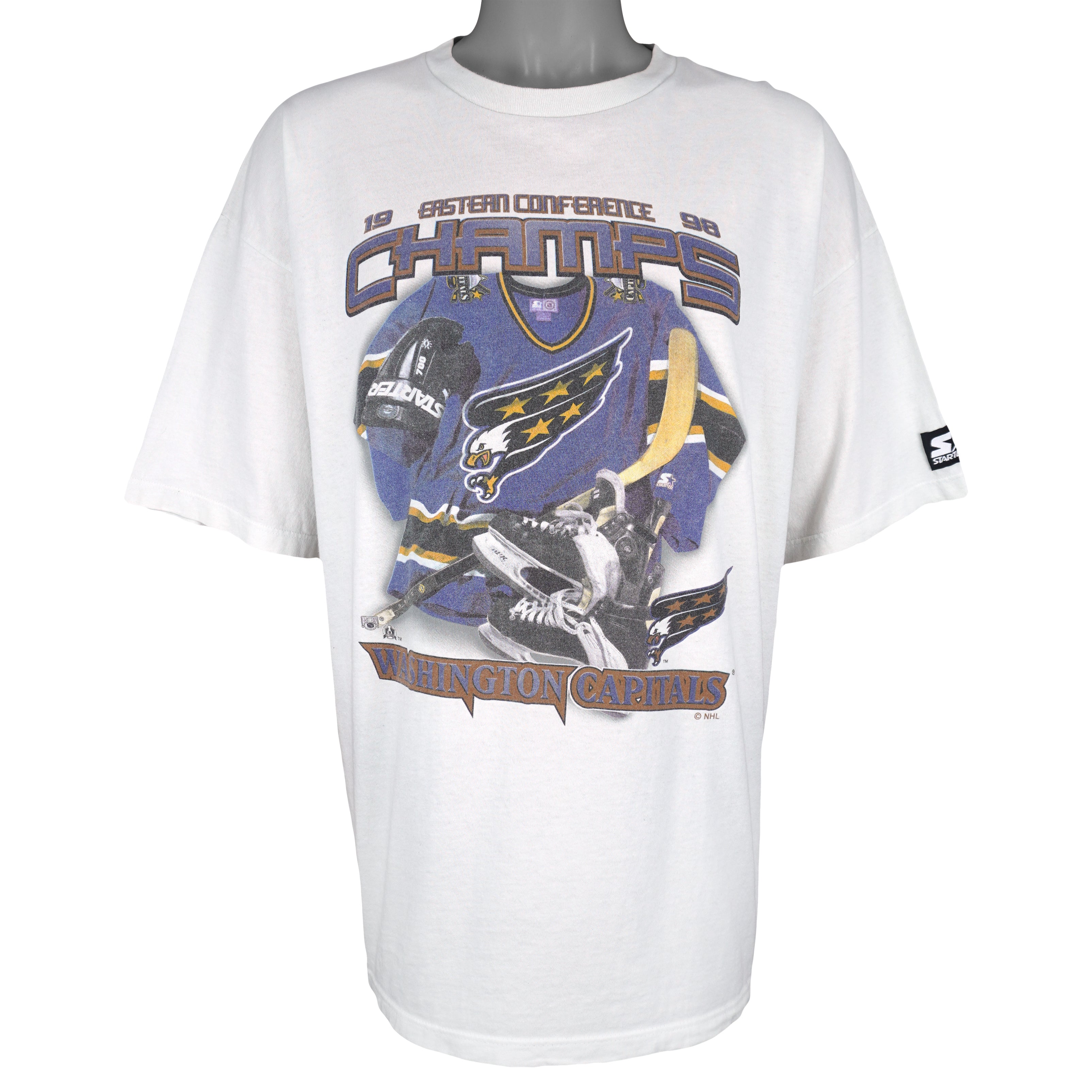 Starter - Washington Capitals Champs T-Shirt 1998 X-Large Vintage Retro Hockey
