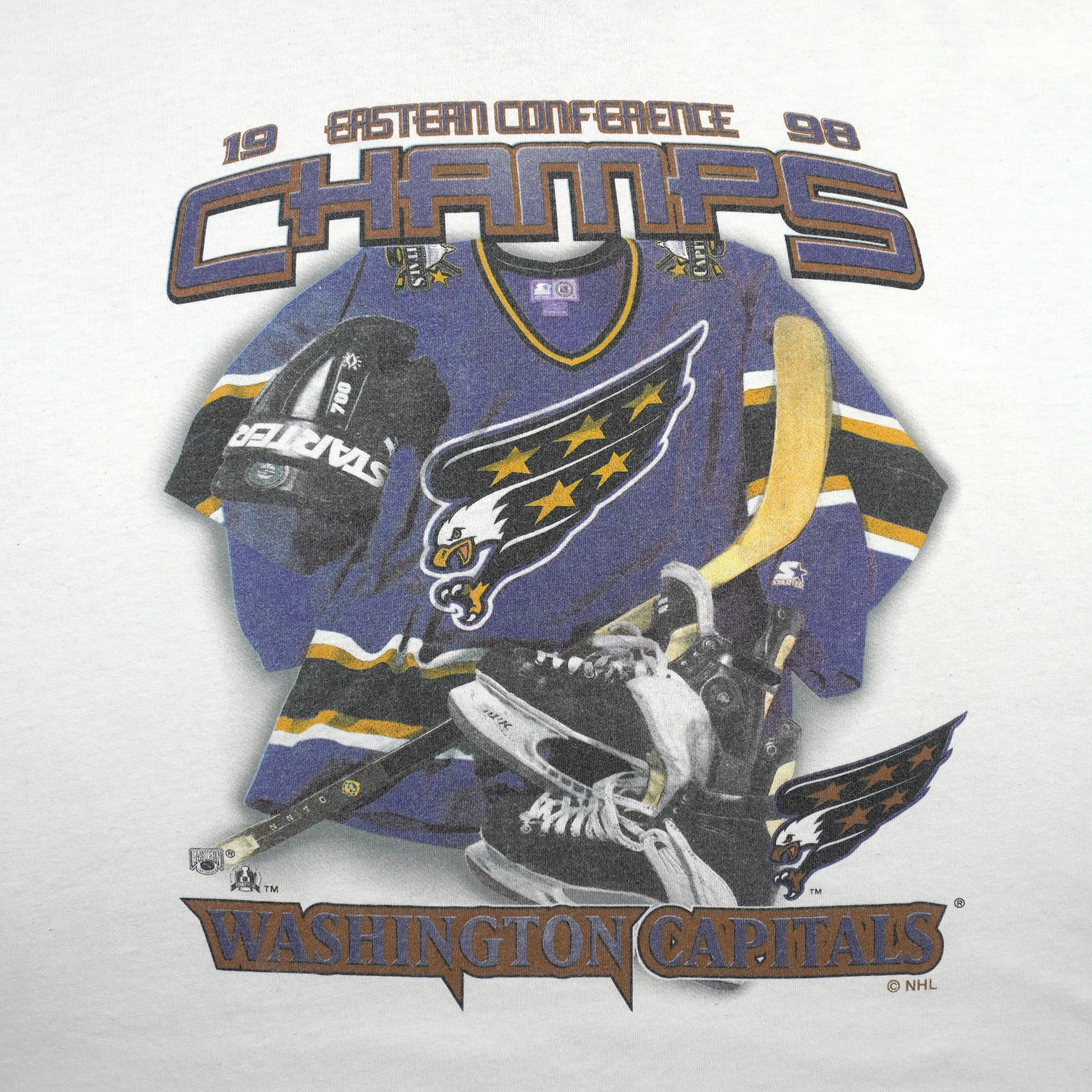 Starter - Washington Capitals Champs T-Shirt 1998 X-Large Vintage Retro Hockey