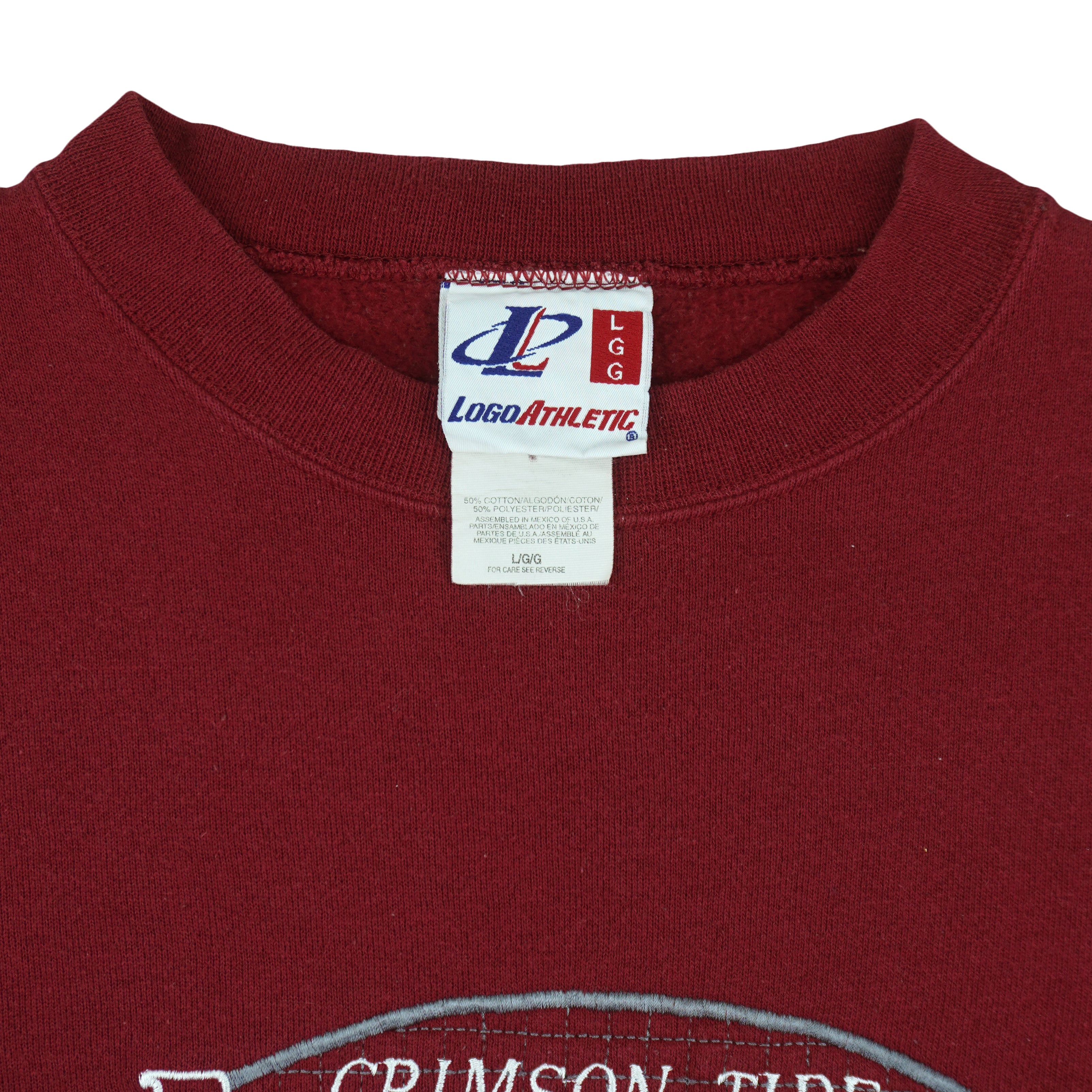 NCAA (Logo Athletic) - Alabama Crimson Tide Crew Neck Sweatshirt 1990s Large Vintage Retro