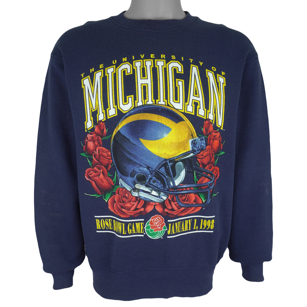NCAA (Pro Player) - Michigan Wolverines Rose Bowl Game Sweatshirt 1998 Medium Vintage Retro