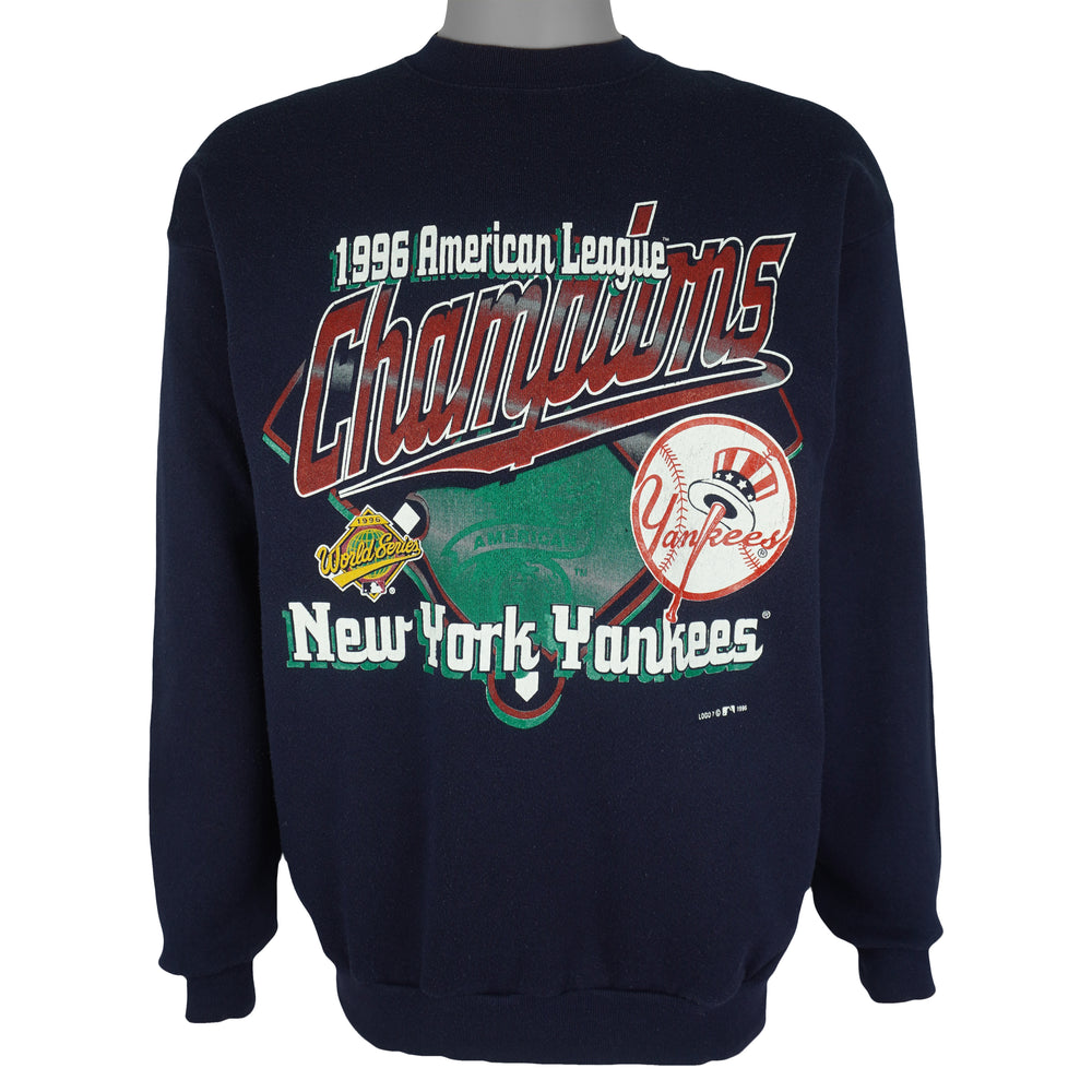 Navy New York Yankees sweatshirt with a 1996 American League Champions graphic