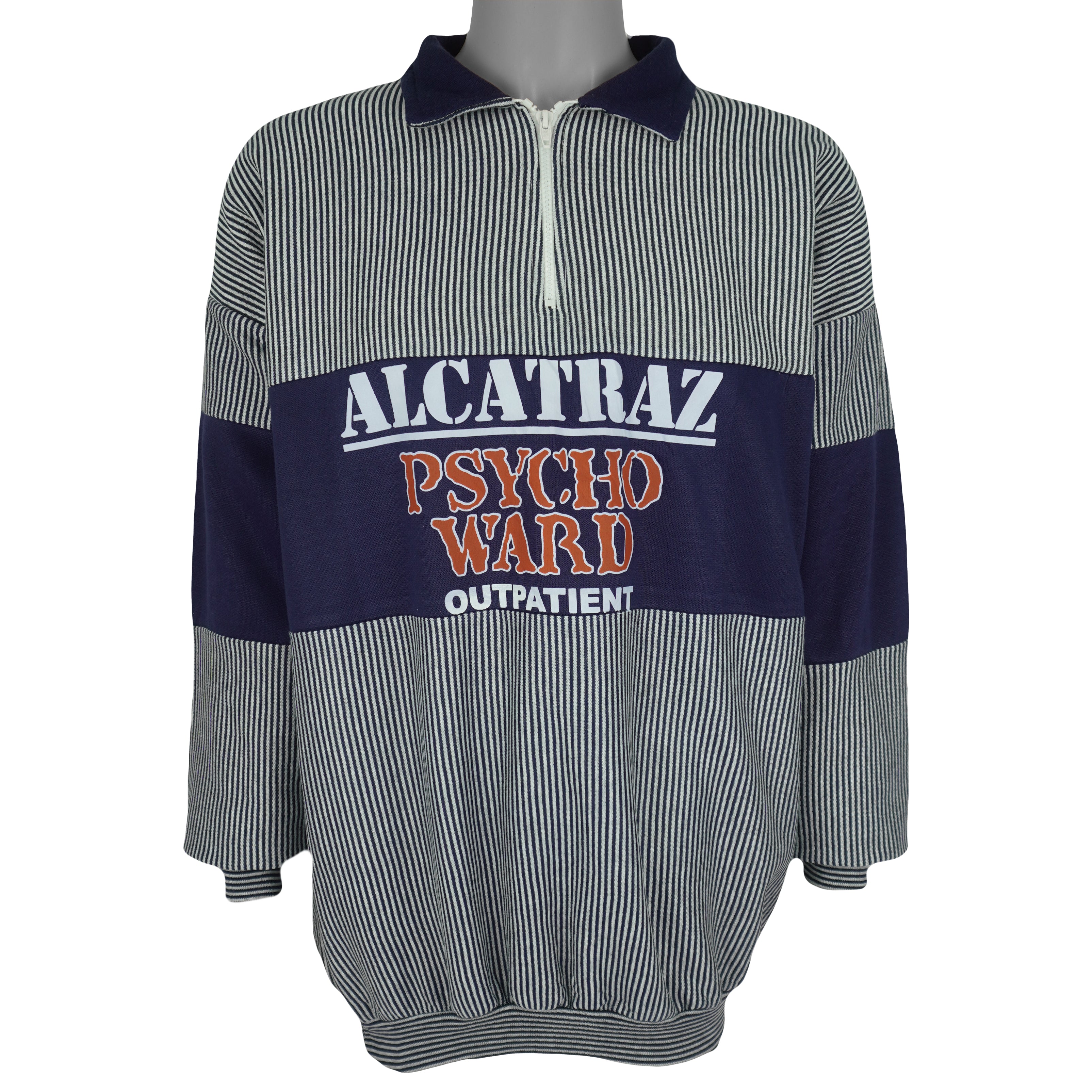 Vintage - Alcatraz Psycho Ward Outpatient 1/4 Zip Sweatshirt 1990s X-Large Vintage Retro