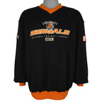 NFL (Lee) - Cincinnati Bengals Embroidered V-Neck Sweatshirt 1990s Large Vintage Retro Football