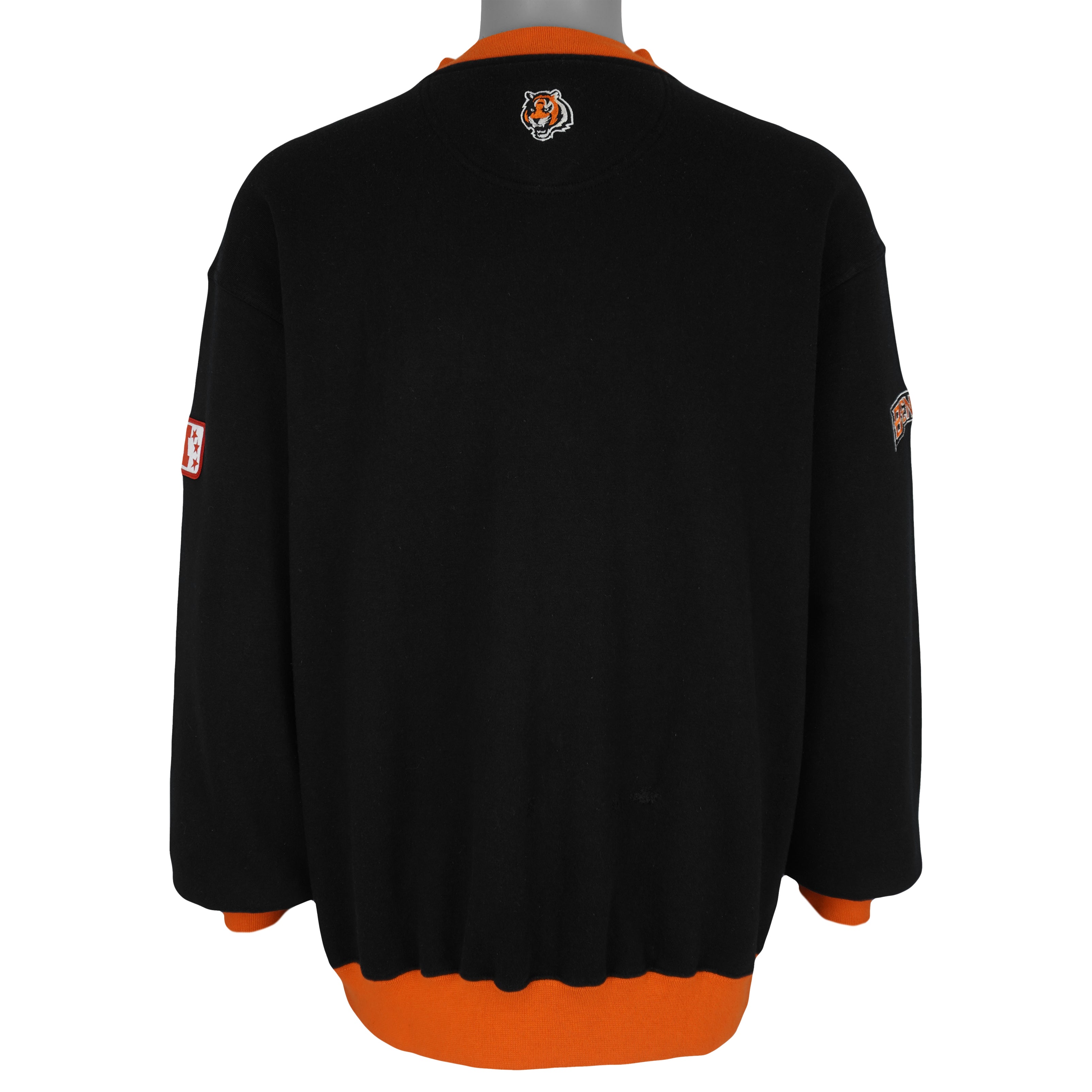 NFL (Lee) - Cincinnati Bengals Embroidered V-Neck Sweatshirt 1990s Large Vintage Retro Football