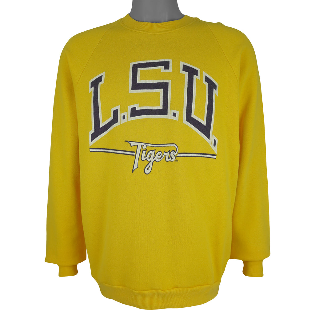 NCAA (Jerzees) - LSU Tigers Crew Neck Sweatshirt 1990s X-Large Vintage Retro