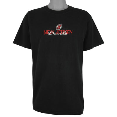 NHL (Lee) - New Jersey Devils Embroidered T-Shirt 1990s Large