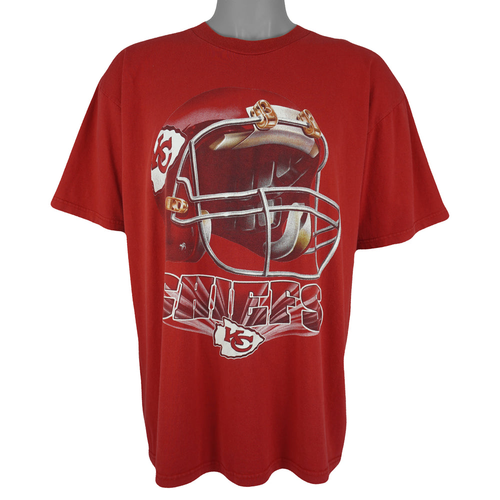 NFL (Dynasty) - Kansas City Chiefs Helmet T-Shirt 1990s X-Large Vintage Retro Football