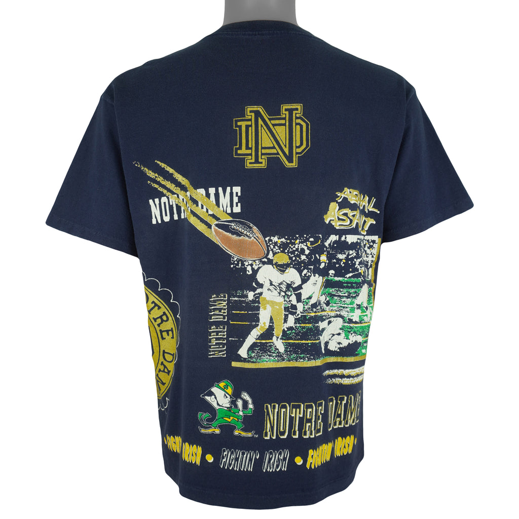 NCAA (Salem) - Notre Dame Fighting Irish Aerial Assault T-Shirt 1990s Large Vintage Retro