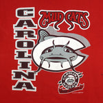MLB (Savvy) - Carolina Mudcats Spell-Out T-Shirt 1993 Large Vintage Retro Baseball