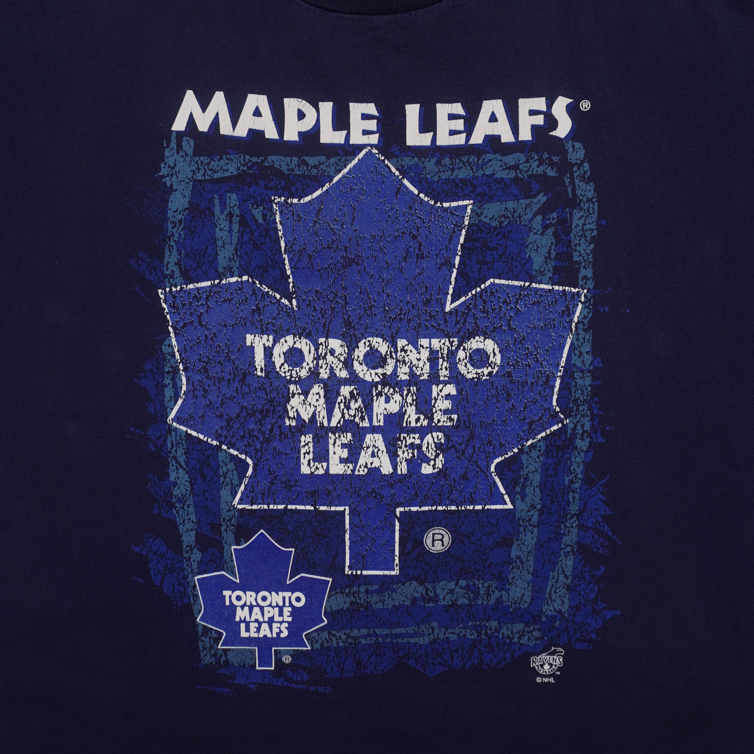 NHL (Trench) - Toronto Maple Leafs T-Shirt 1990s X-Large Vintage Retro Hockey