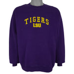 NCAA (AS Sports) - LSU Tigers Embroidered Crew Neck Sweatshirt 1990s Large
