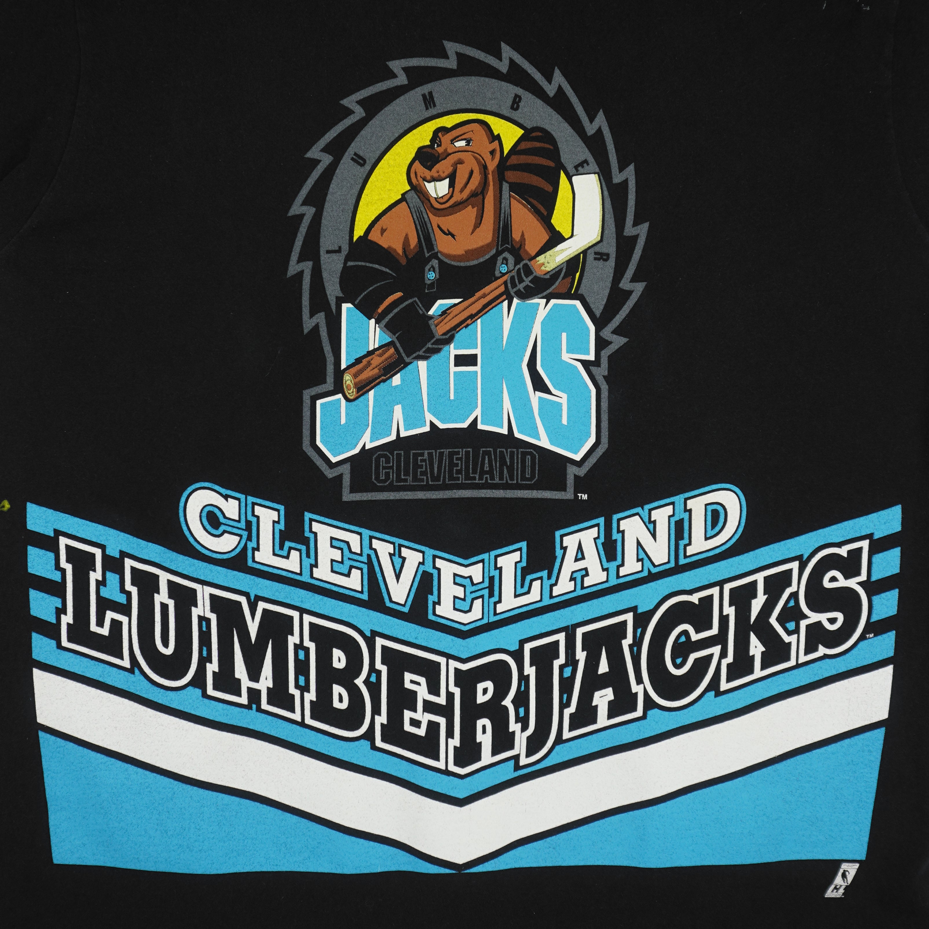 NHL (Salem) - AHL Cleveland Lumberjacks Single Stitch T-Shirt 1990s X-Large Vintage Retro Hockey