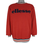 Ellesse - Red Spell-Out Crew Neck Sweatshirt 1990s X-Large Vintage Retro