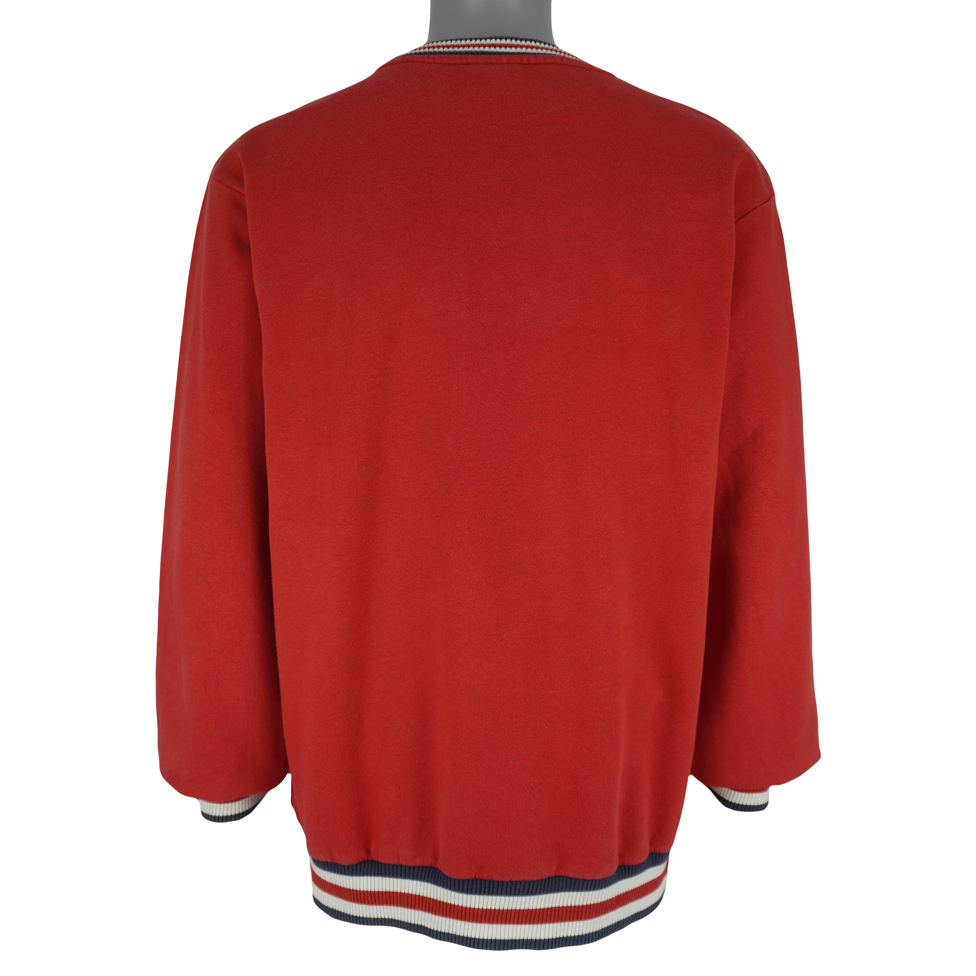 Ellesse - Red Spell-Out Crew Neck Sweatshirt 1990s X-Large Vintage Retro