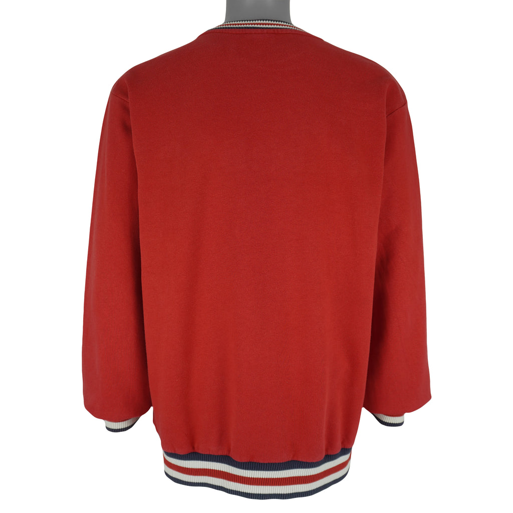 Ellesse - Red Spell-Out Crew Neck Sweatshirt 1990s X-Large Vintage Retro