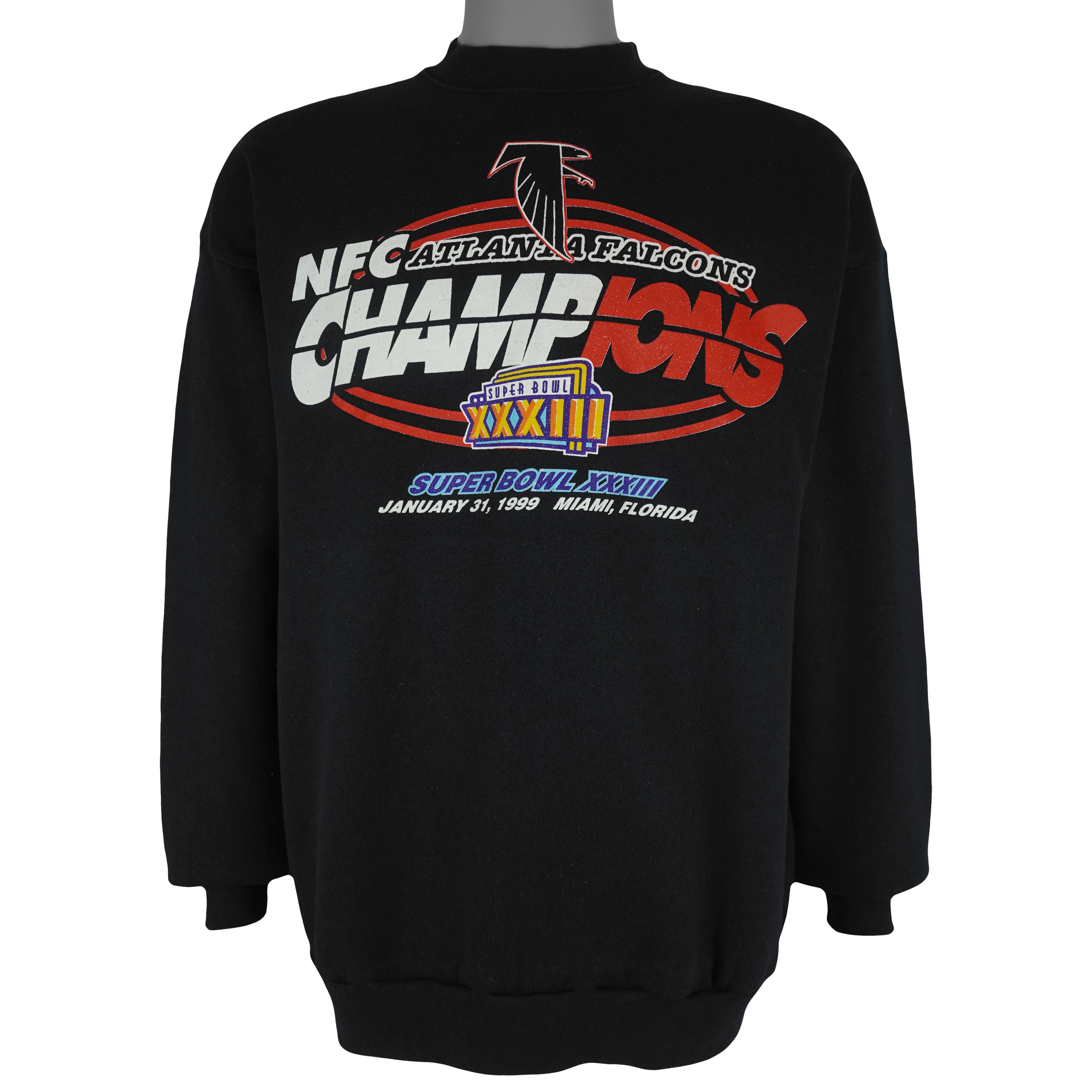 NFL (Tultex) - Atlanta Falcons Super Bowl Champions Sweatshirt 1999 Large Vintage Retro Football