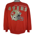 NFL (Hanes) - San Francisco 49ers Helmet Crew Neck Sweatshirt 1990s X-Large Vintage Retro Football