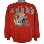 NFL (Hanes) - San Francisco 49ers Helmet Crew Neck Sweatshirt 1990s X-Large Vintage Retro Football