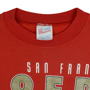 NFL (Hanes) - San Francisco 49ers Helmet Crew Neck Sweatshirt 1990s X-Large Vintage Retro Football