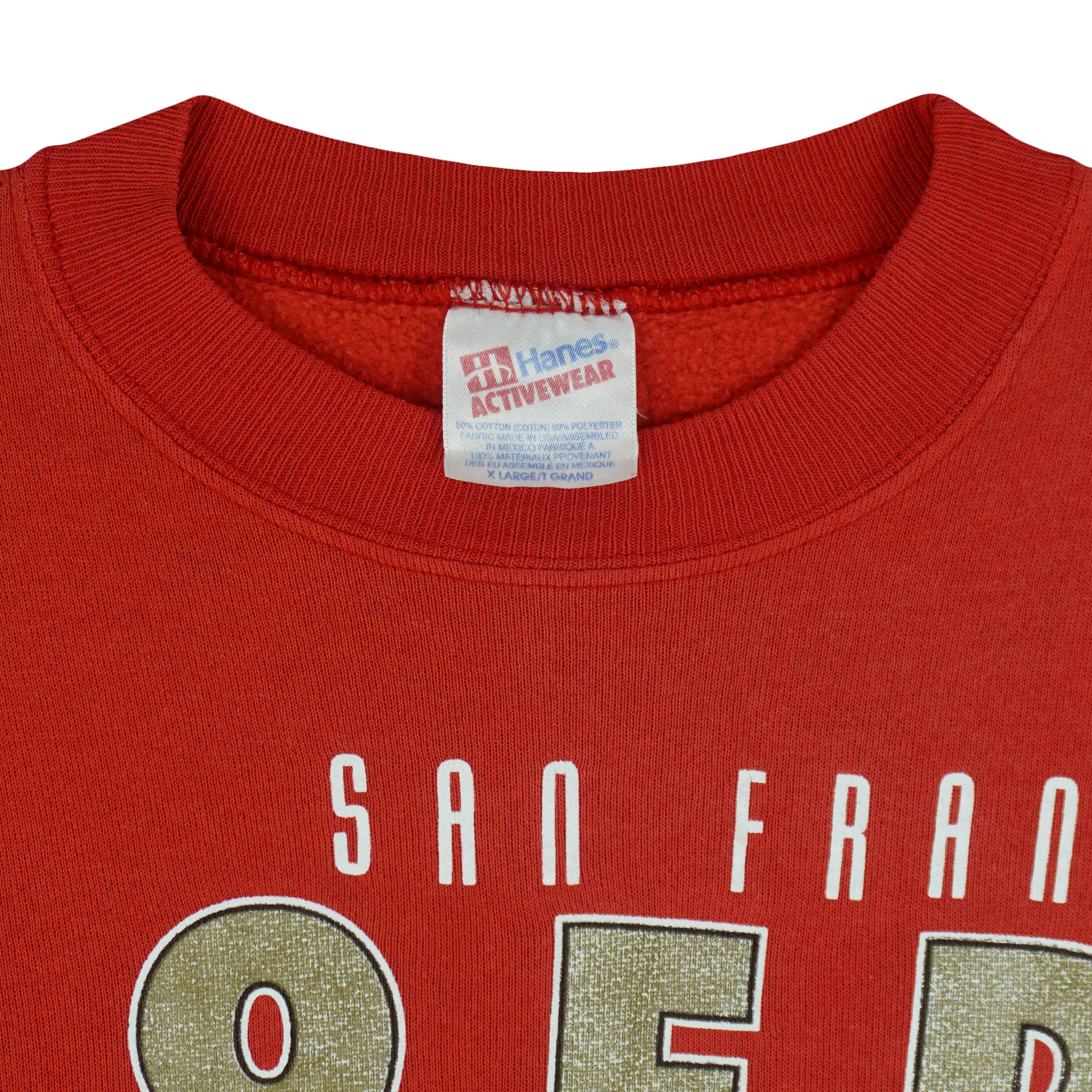 NFL (Hanes) - San Francisco 49ers Helmet Crew Neck Sweatshirt 1990s X-Large Vintage Retro Football
