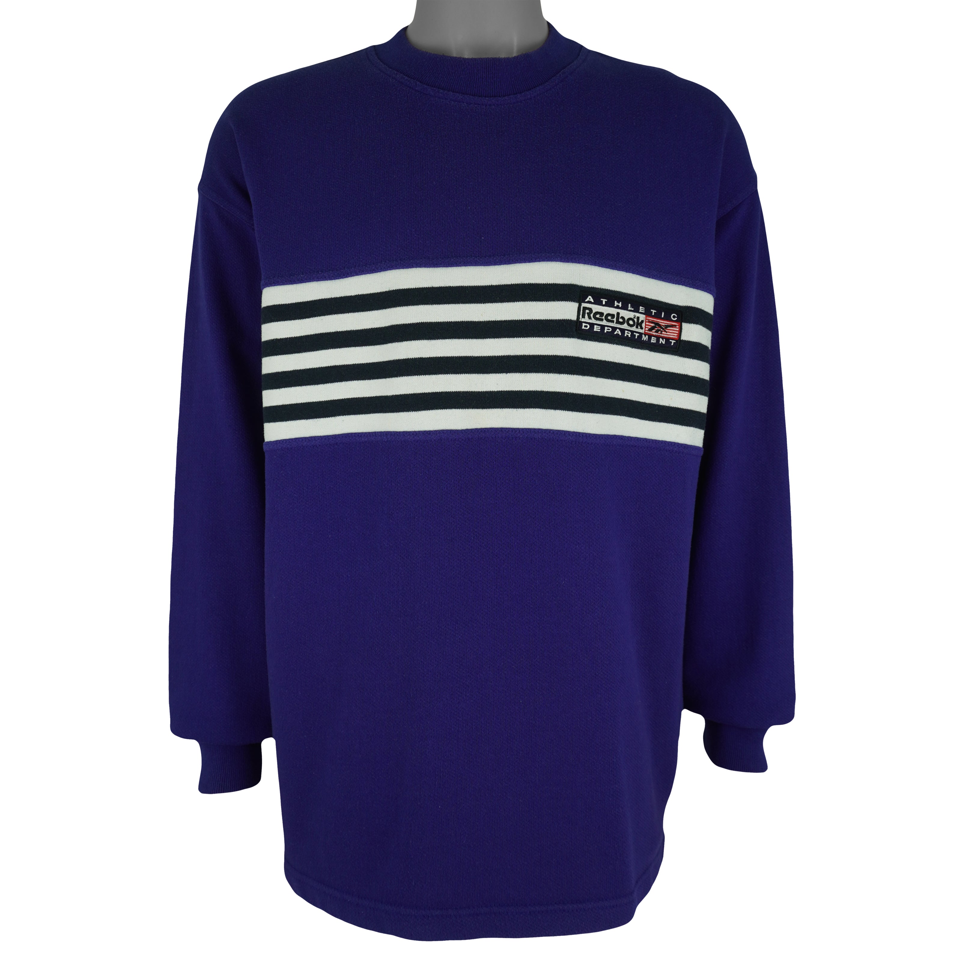Reebok - Purple Embroidered Sweatshirt 1990s Large Vintage Retro