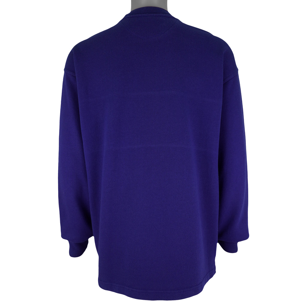 Reebok - Purple Embroidered Sweatshirt 1990s Large Vintage Retro