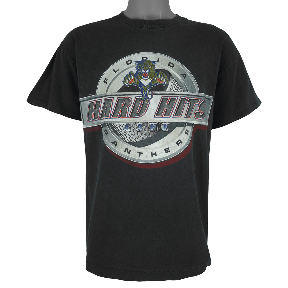 NHL - Florida Panthers Hard Hits Cafe Single Stitch T-Shirt 1990s Medium Vintage Retro Hockey