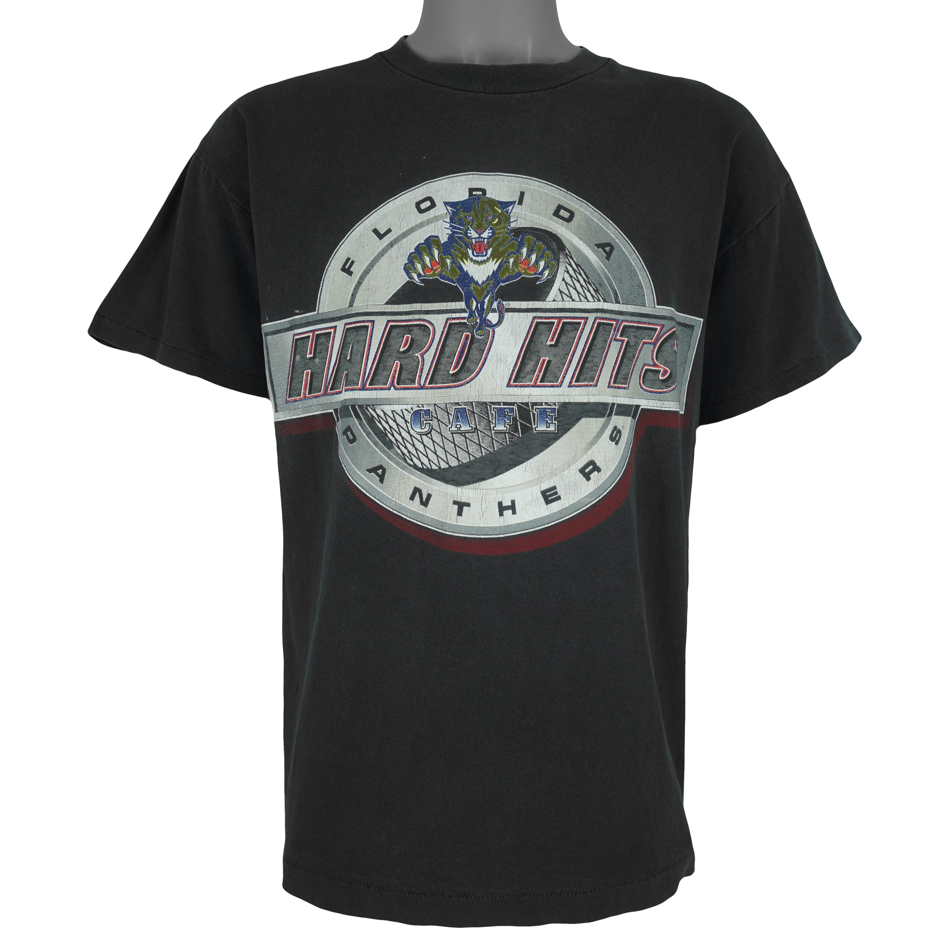 NHL - Florida Panthers Hard Hits Cafe Single Stitch T-Shirt 1990s Medium Vintage Retro Hockey