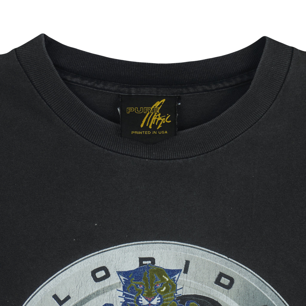 NHL - Florida Panthers Hard Hits Cafe Single Stitch T-Shirt 1990s Medium Vintage Retro Hockey