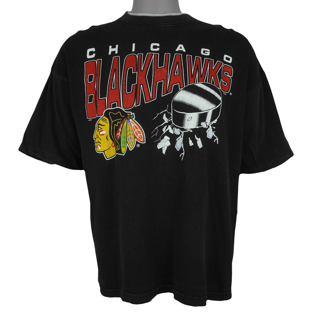 NHL (CGW) - Chicago Blackhawks Roll Up Sleeves 1990s Large Vintage Retro Hockey