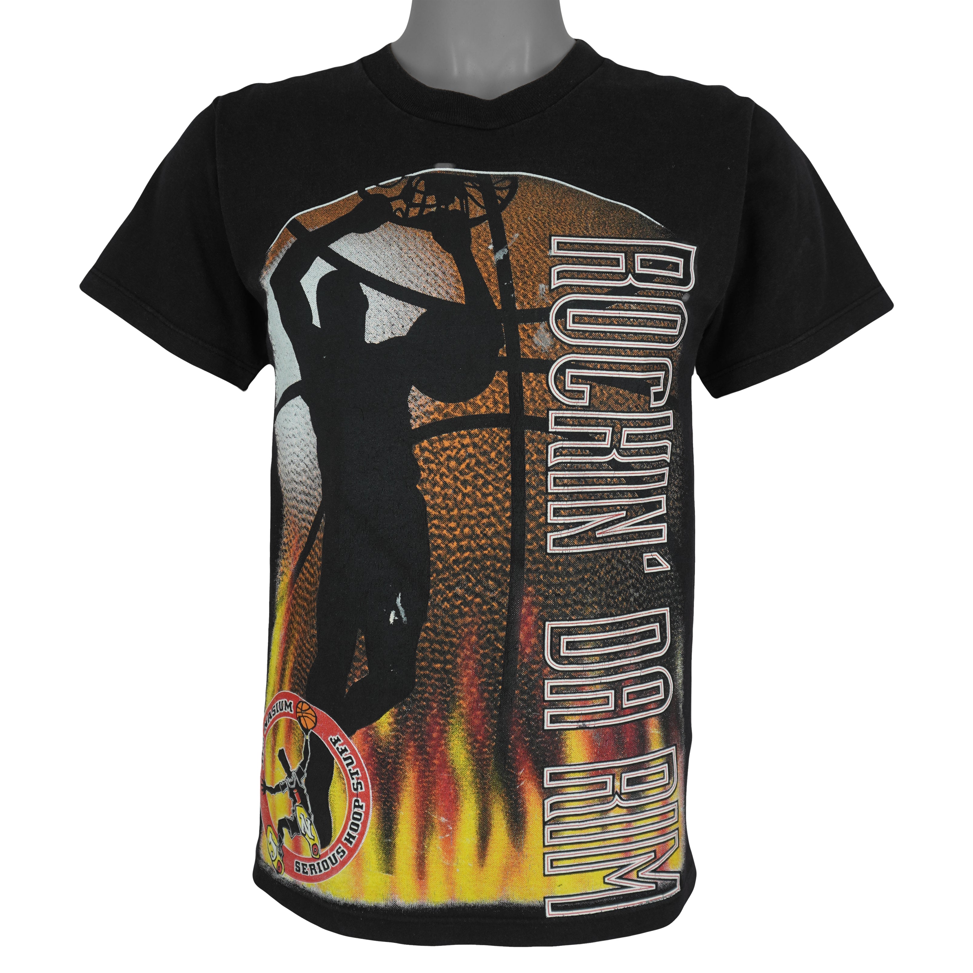 Vintage (National Mills) - Rockin' Da Rim Basketball T-Shirt 1990s Small Vintage Retro Basketball