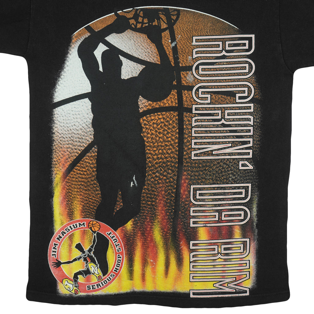 Vintage (National Mills) - Rockin' Da Rim Basketball T-Shirt 1990s Small Vintage Retro Basketball
