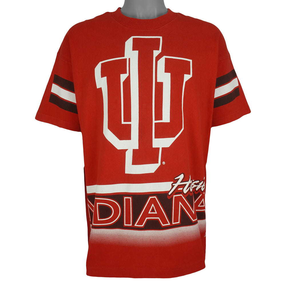 NCAA (Salem) - Red Indiana Hoosiers Single Stitch T-Shirt 1990s X-Large Vintage Retro