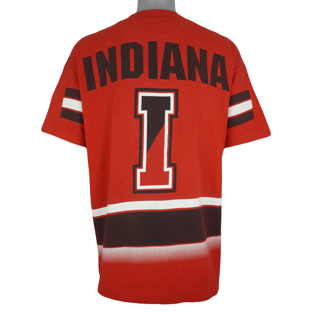 NCAA (Salem) - Red Indiana Hoosiers Single Stitch T-Shirt 1990s X-Large Vintage Retro