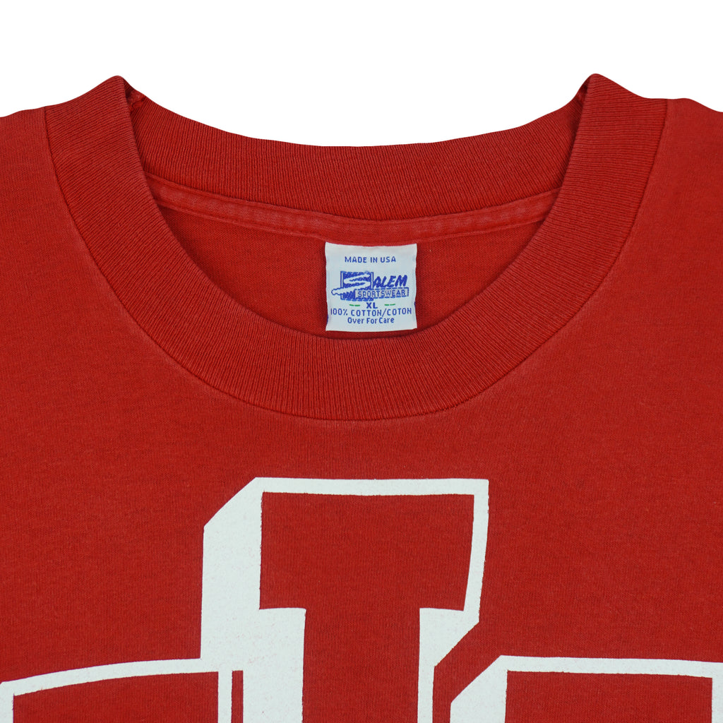 NCAA (Salem) - Red Indiana Hoosiers Single Stitch T-Shirt 1990s X-Large Vintage Retro